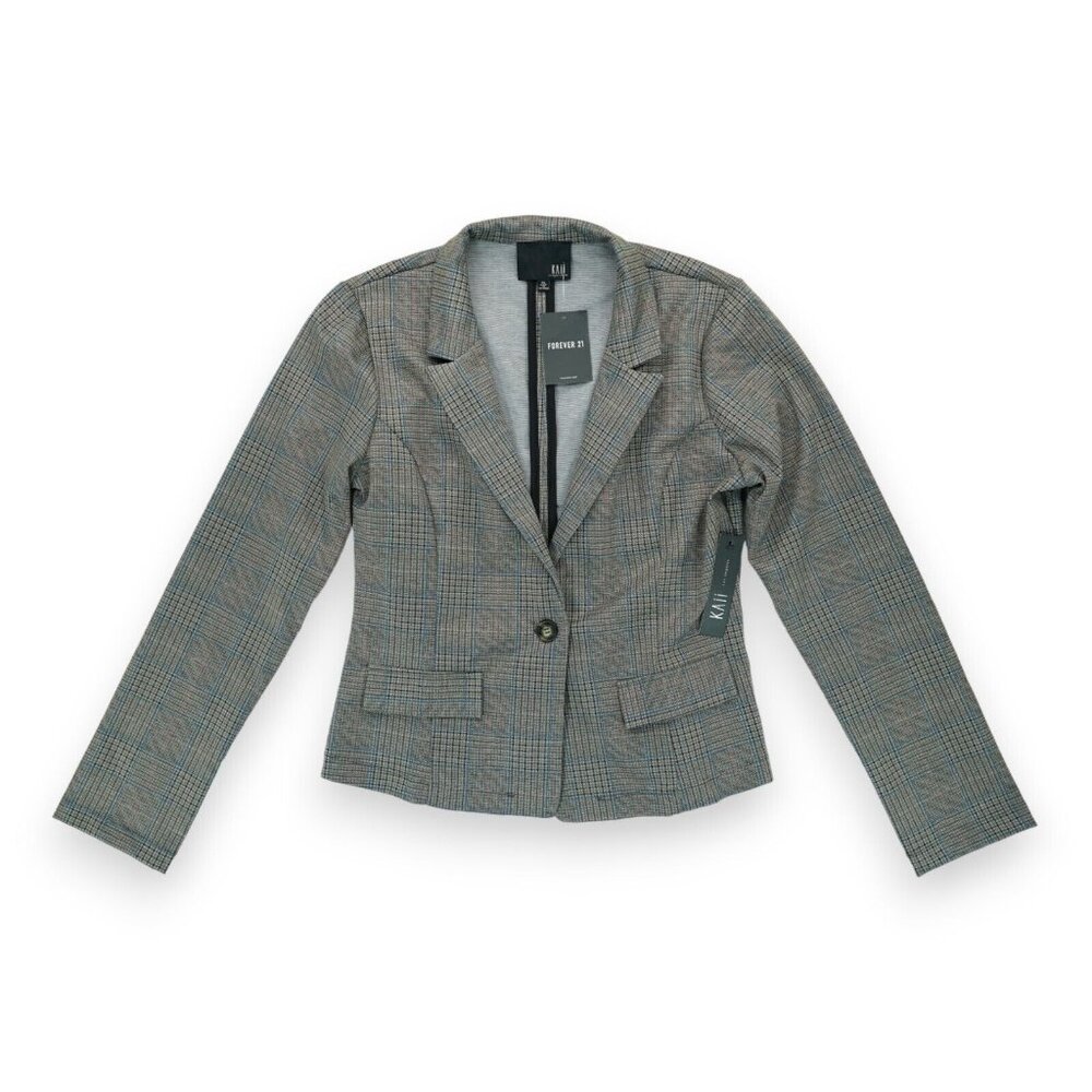 NWT Forever 21 Kaii Los Angeles Career Jacket Plaid Blazer Women's Size XL